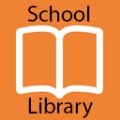 open book with "School Library" text
