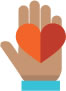 icon of open palm with heart